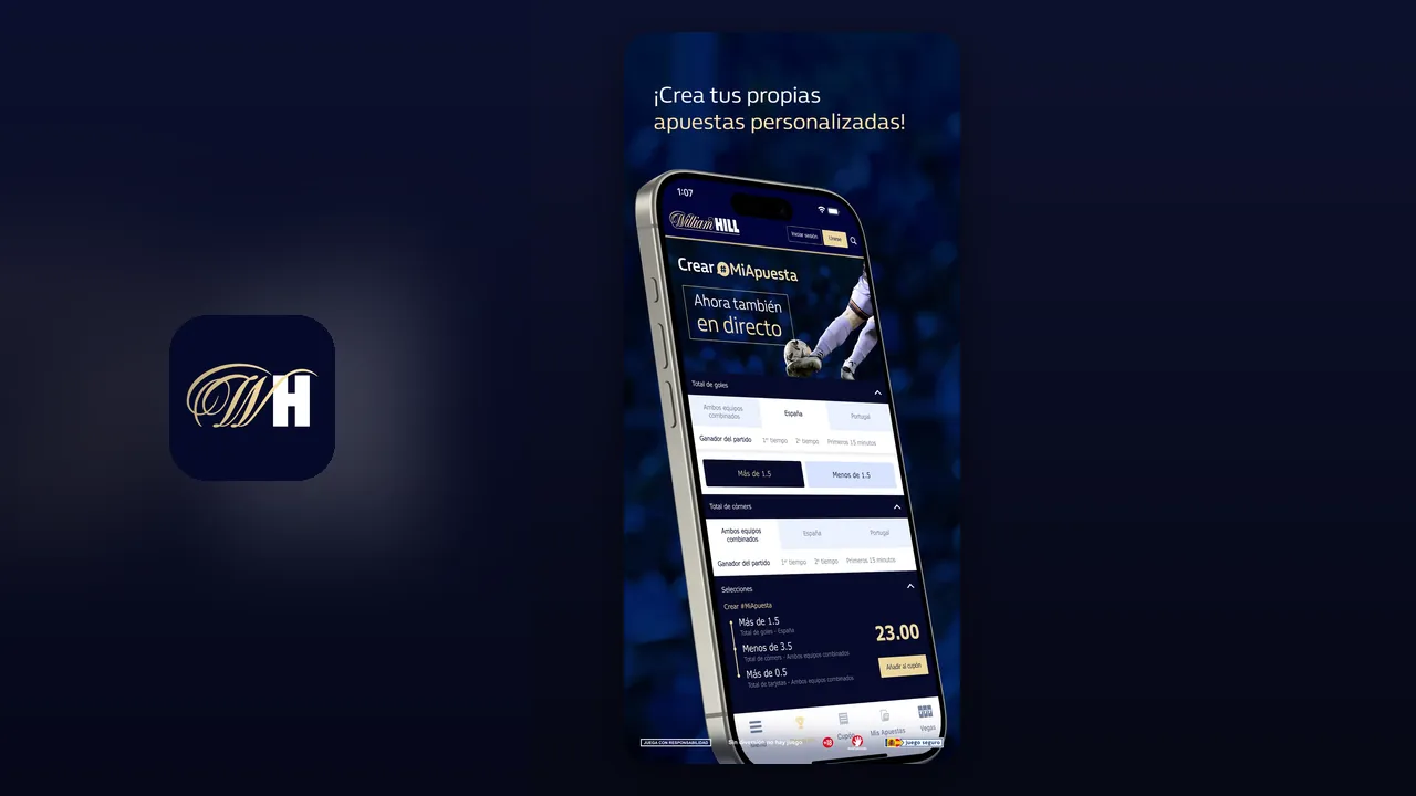 Captura oficial de la app de William Hill en la App Store española